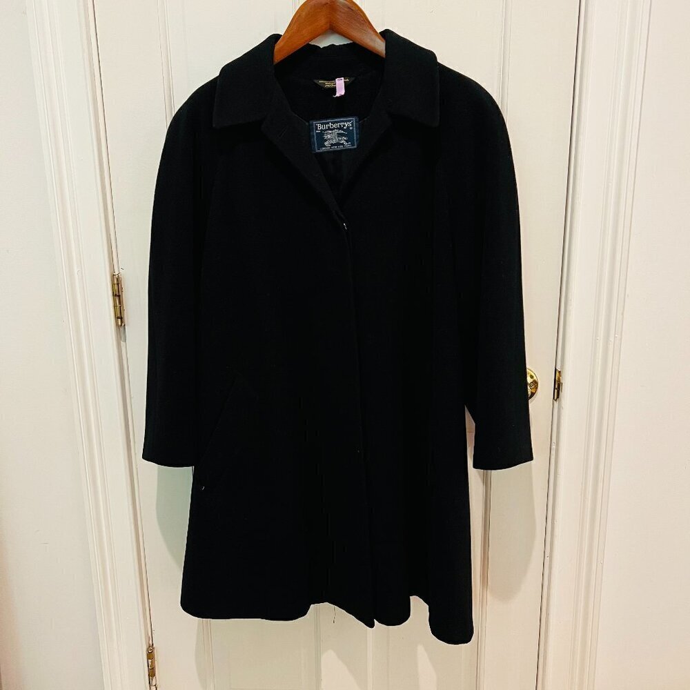Vintage Burberry London 100% Wool Jacket Peacoat US 14 R Women Rare
